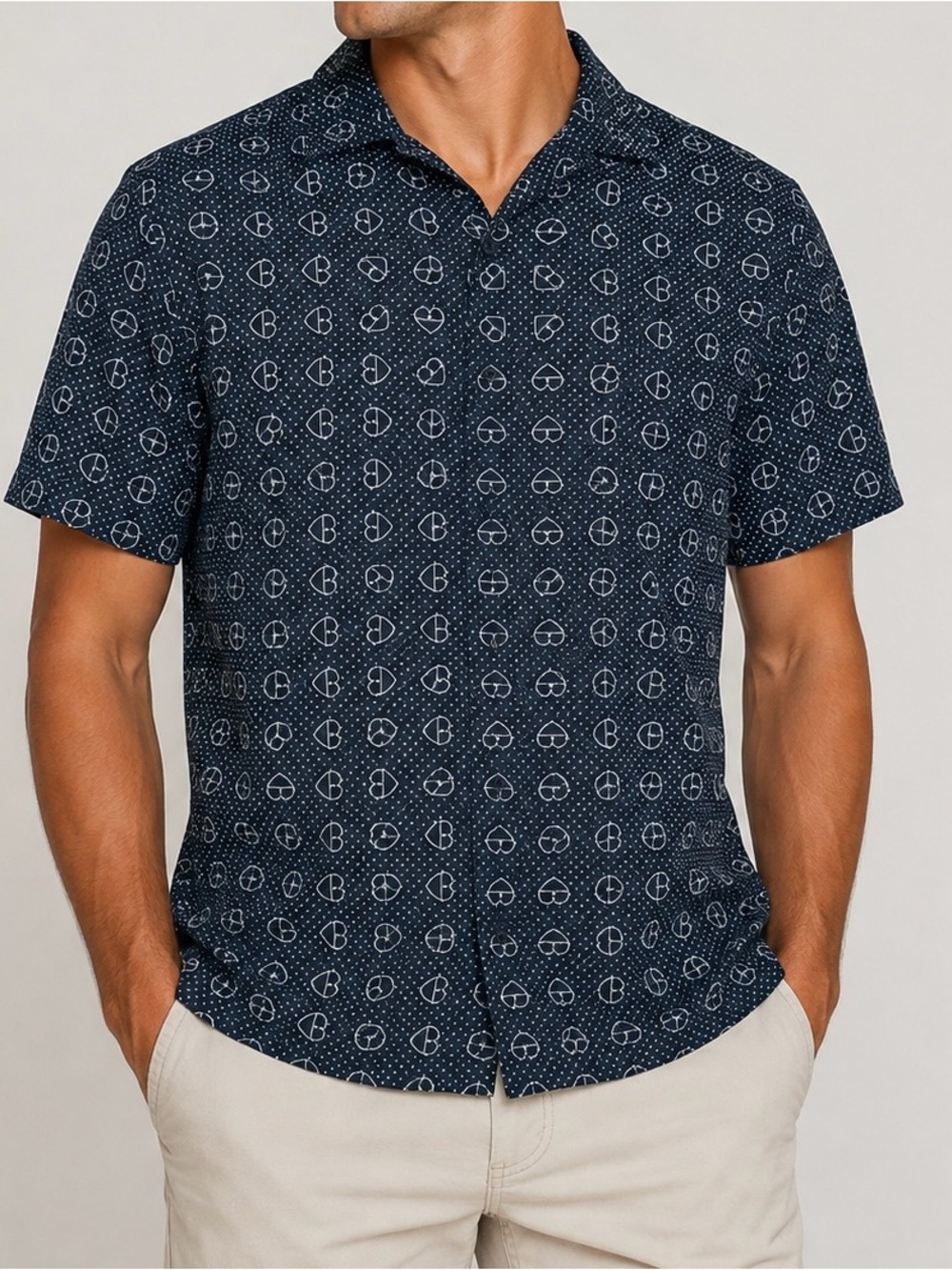 Carhartt WIP S/S Heart Polka Dot Button-Down Shirt Size Large